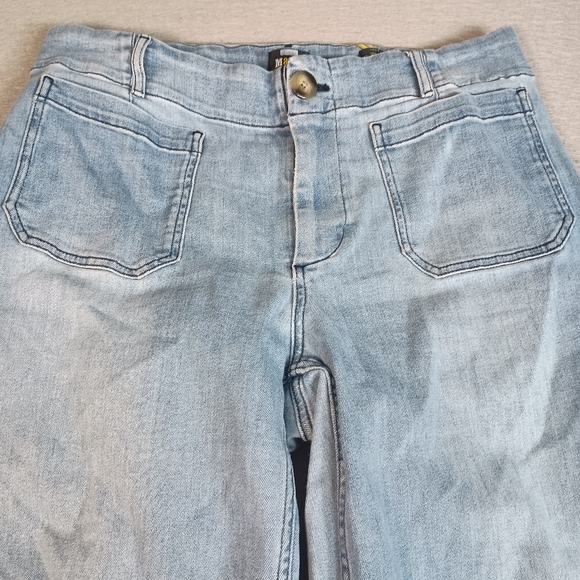 Anthropologie Maeve The Colette Crop Wide Leg Boho Denim High Rise 35x24.5 Jeans - Picture 4 of 11